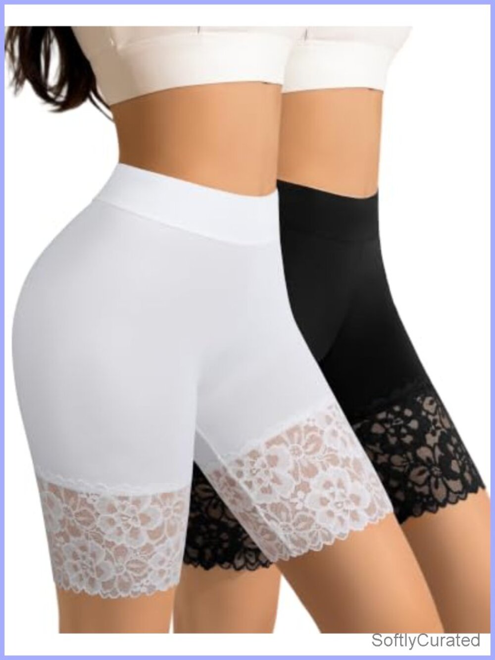 Womens Slip Shorts Seamless High Waisted Anti Chafing Lace Boyshorts Under Dress